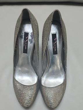 Nina Glittery Champagne Pointed Toe Heels